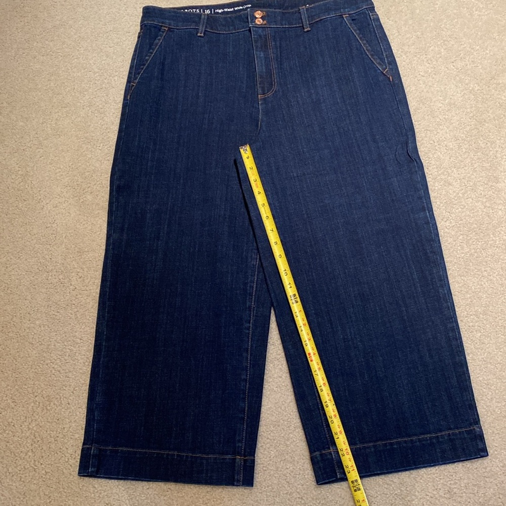 Talbots High-Waist Wide Crop Pant - Picture 3 of 9